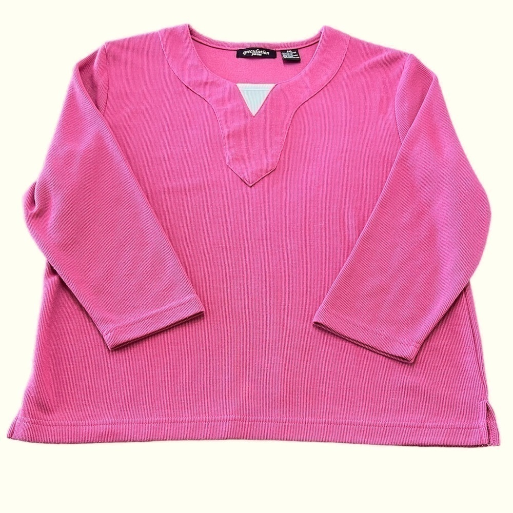 Speculation Petites 3/4 Sleeve Top Pink/Mauve Size Petite XL
